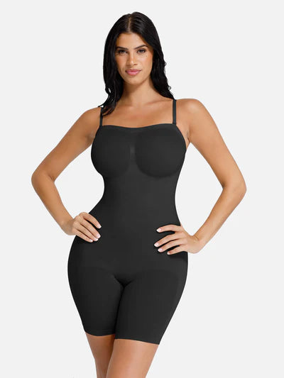Seamless Strapless Bodysuit with Removable Straps