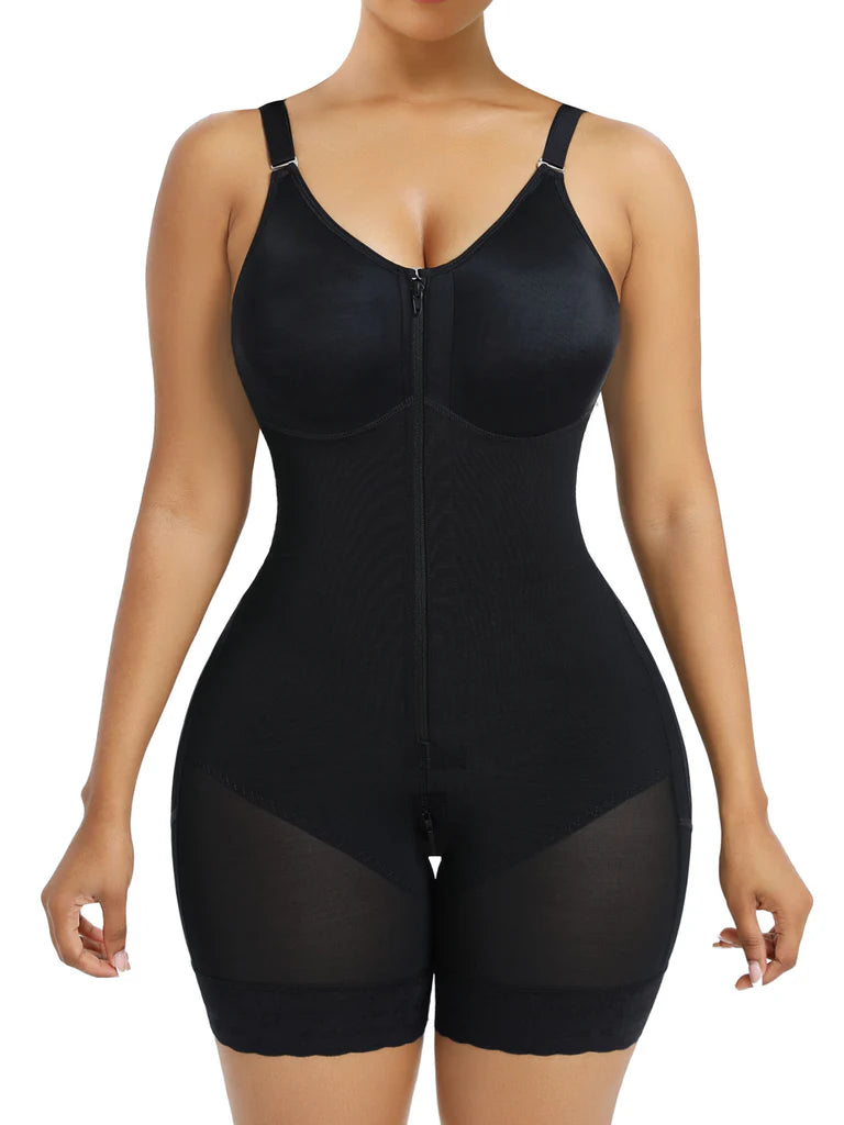 Women Tummy Control Butt Lifter Body Shaper with Zipper Crotch