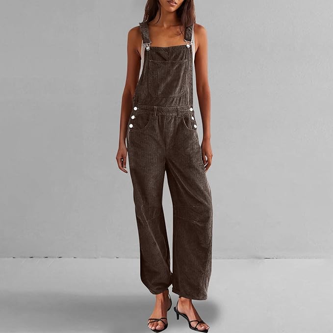 Corduroy Overalls for Women Women Adjustable Romper Jumpsuit with Pockets