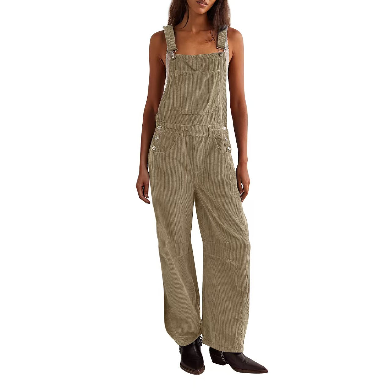 Corduroy Overalls for Women Women Adjustable Romper Jumpsuit with Pockets