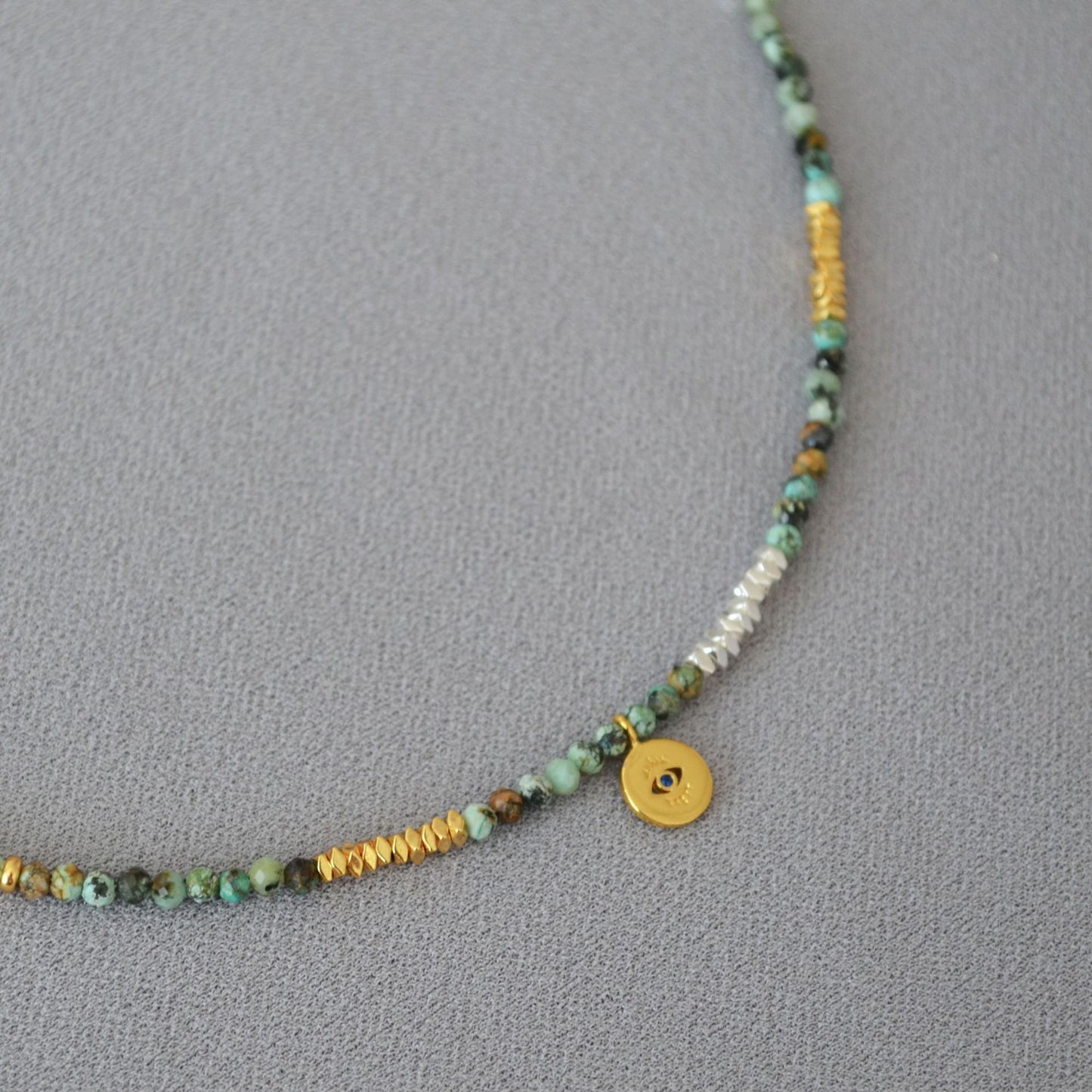 Artistic Vintage Turquoise Beaded Türkiye Eye Pendant