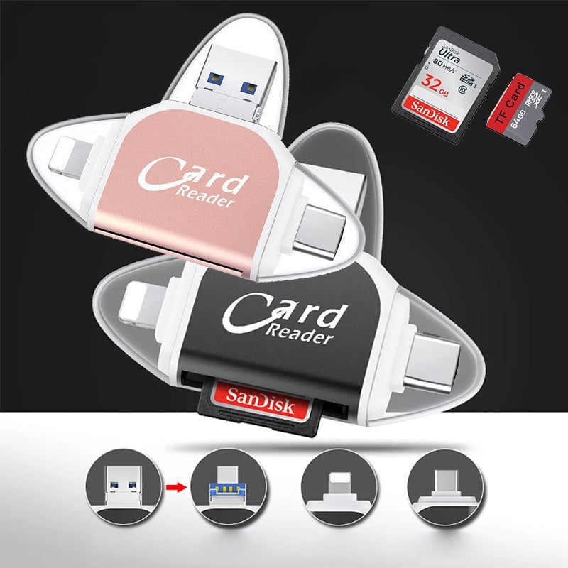 Multi-Port 4in1 Universal SD/ TF Card Reader