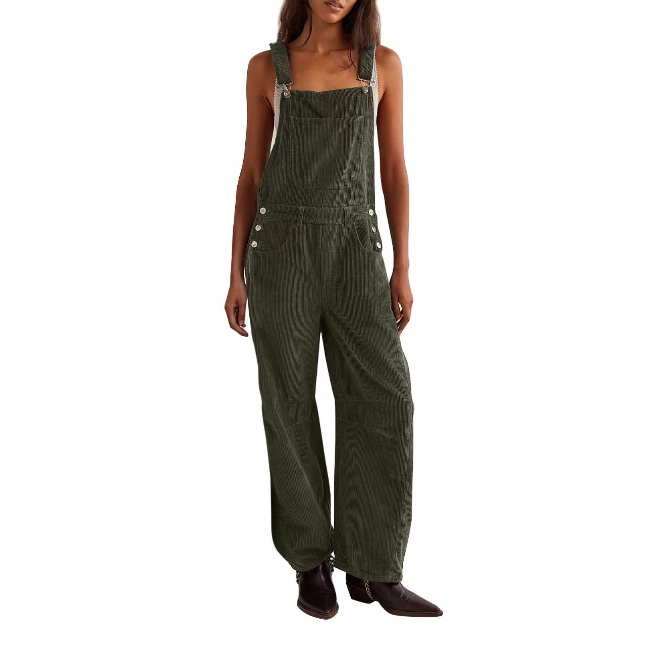 Corduroy Overalls for Women Women Adjustable Romper Jumpsuit with Pockets