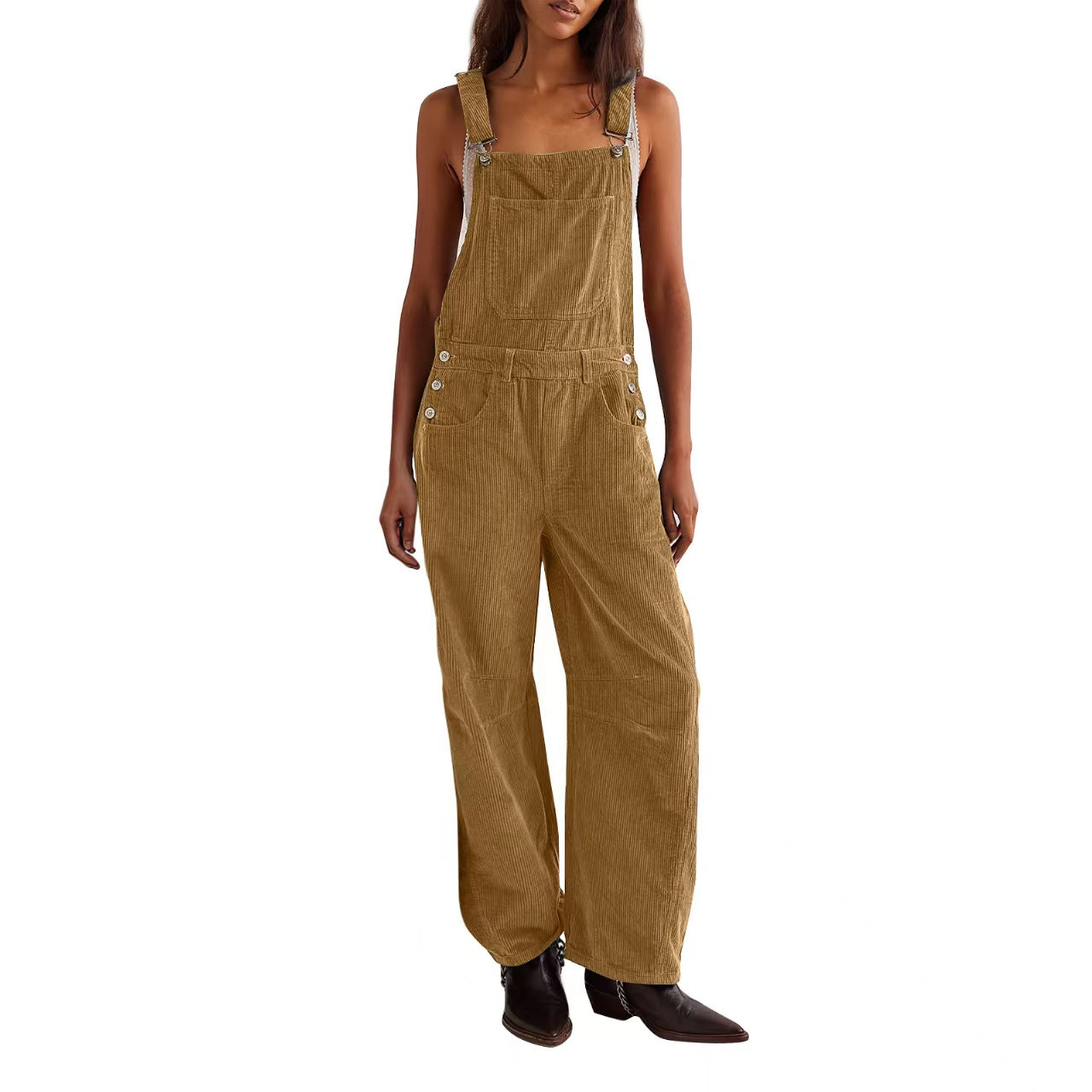 Corduroy Overalls for Women Women Adjustable Romper Jumpsuit with Pockets