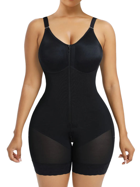 Women Tummy Control Butt Lifter Body Shaper with Zipper Crotch