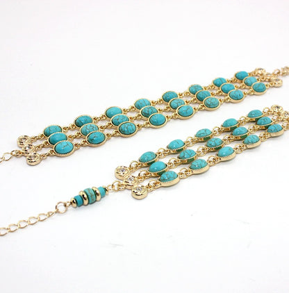 Turquoise Three Row Bracelet