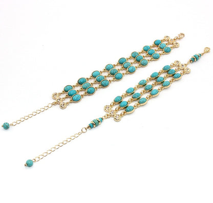 Turquoise Three Row Bracelet