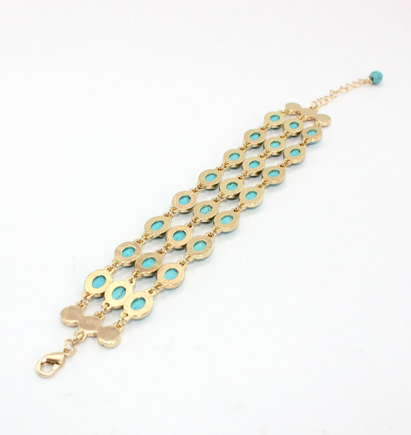 Turquoise Three Row Bracelet