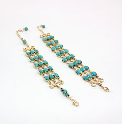 Turquoise Three Row Bracelet