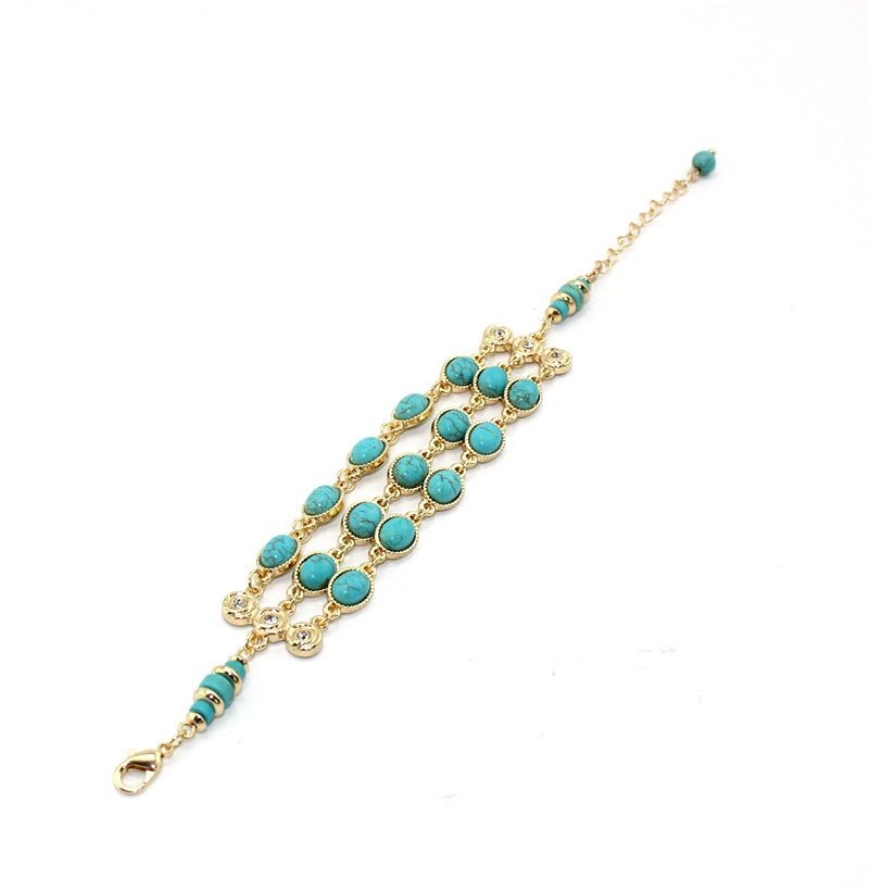 Turquoise Three Row Bracelet