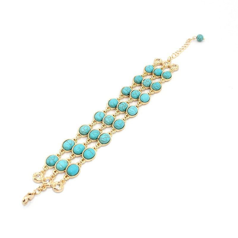 Turquoise Three Row Bracelet