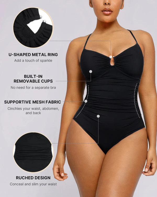 U-Ring Cut Out Shaping Swimsuit-Buy 2pcs Free Shipping