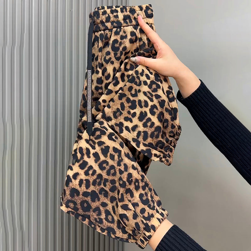 High-Waisted Leopard Print Harem Pants