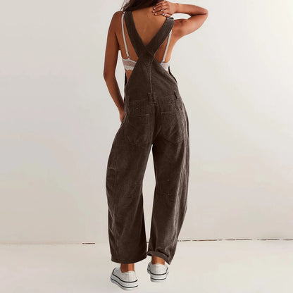 Corduroy Overalls for Women Women Adjustable Romper Jumpsuit with Pockets