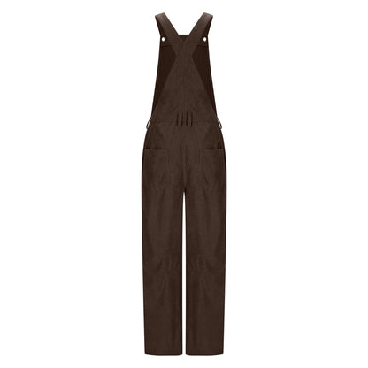 Corduroy Overalls for Women Women Adjustable Romper Jumpsuit with Pockets