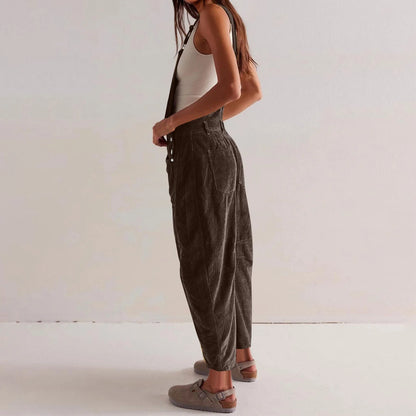 Corduroy Overalls for Women Women Adjustable Romper Jumpsuit with Pockets