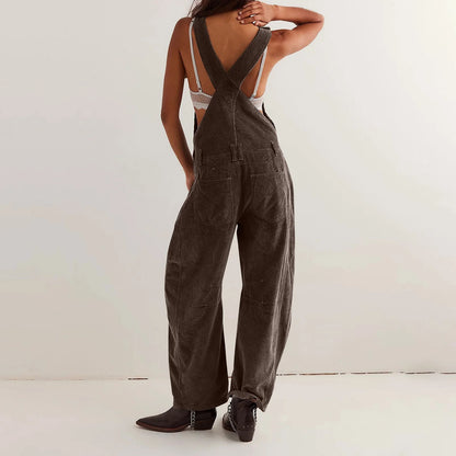 Corduroy Overalls for Women Women Adjustable Romper Jumpsuit with Pockets