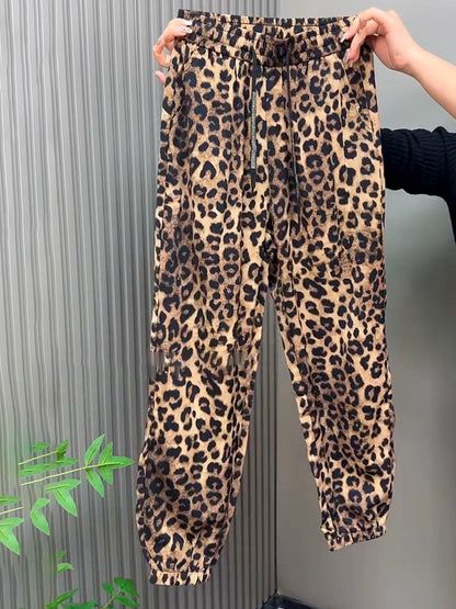High-Waisted Leopard Print Harem Pants