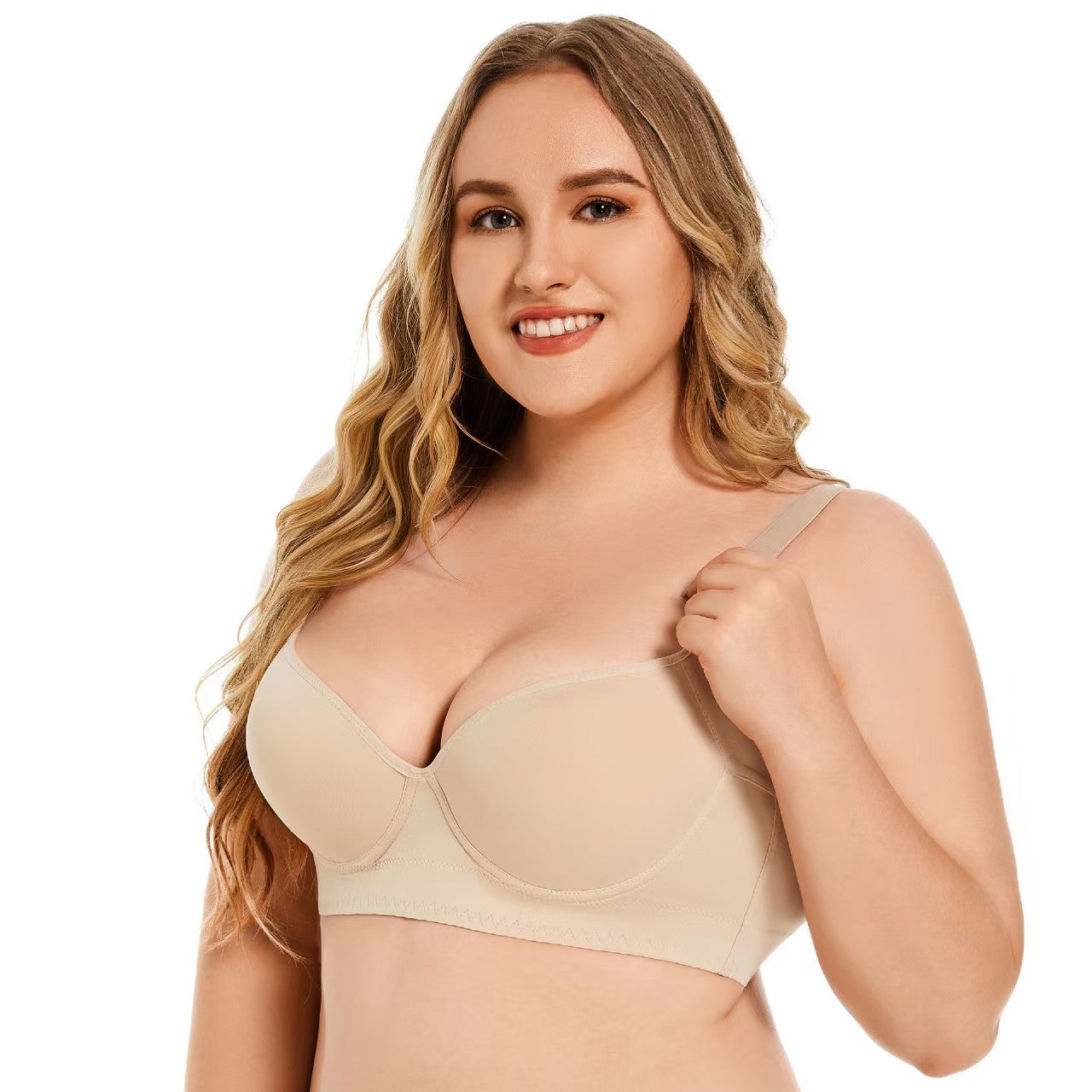 Push-Up Back Smoothing Bra Black+Beige (2 PACK Free shipping）