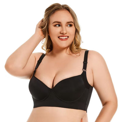Push-Up Back Smoothing Bra Black+Beige (2 PACK Free shipping）