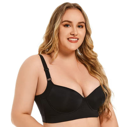 Push-Up Back Smoothing Bra Black+Beige (2 PACK Free shipping）
