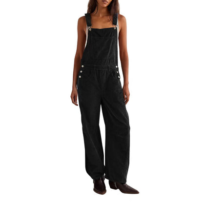 Corduroy Overalls for Women Women Adjustable Romper Jumpsuit with Pockets