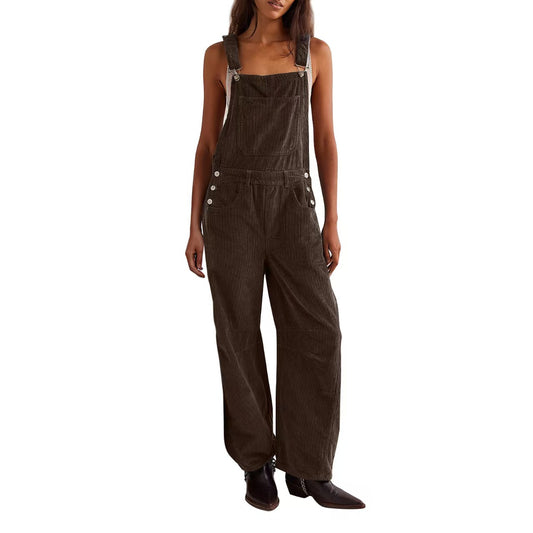 Corduroy Overalls for Women Women Adjustable Romper Jumpsuit with Pockets