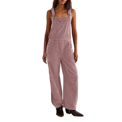 Corduroy Overalls for Women Women Adjustable Romper Jumpsuit with Pockets